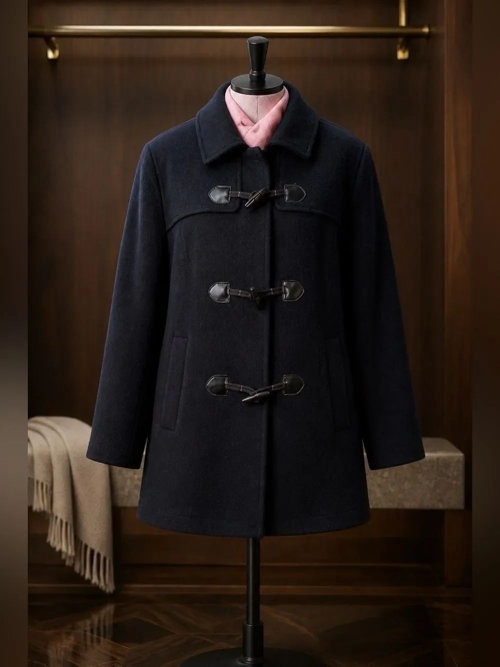 BLACK JESSICA LONDON WOOL BLEND COAT SIZE 16